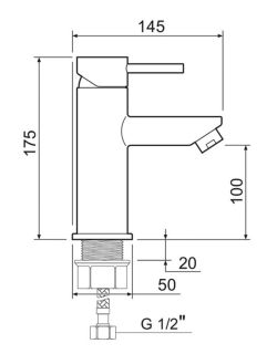 Смеситель для раковины РМС SUS124BL-001F чёрный